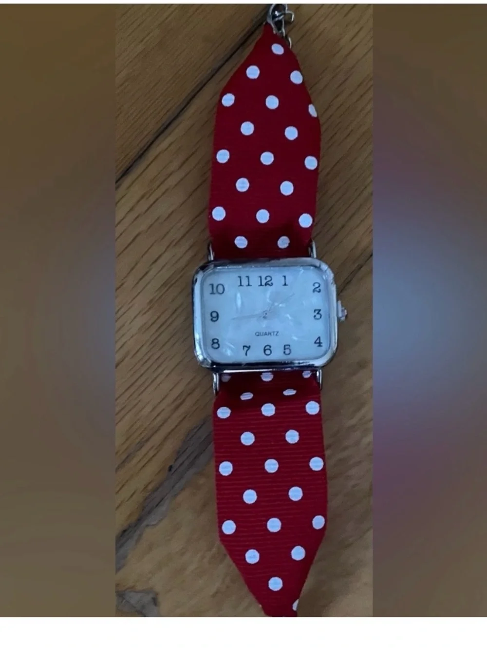 Kids Red Polka Dot Ribbon Watch -